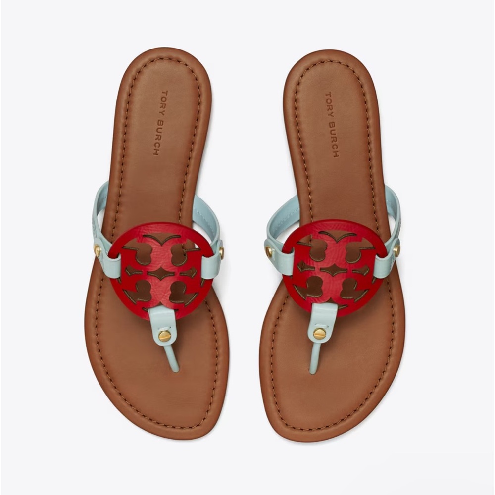 Tory Burch Miller Sandals ColorSea Bubble / Triple Red / Rust NWT